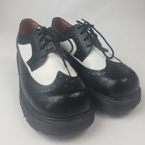 dr martens black white